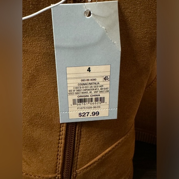 Cat & Jack Natalia Shearling Style Boots Cognac 4 - Picture 9 of 9